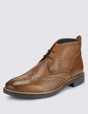 Leather Brogue Chukka Boots